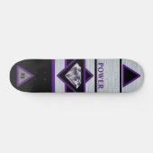 Cool Schwarz und Silber Power Diamant Skateboard (Horizontal)