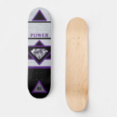 Cool Schwarz und Silber Power Diamant Skateboard (Vorderseite)