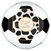 Cool Schwarz & Weiß & Gold 2023 Monogramm Fußball (Gedreht)