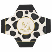 Cool Schwarz & Weiß & Gold 2023 Monogramm Fußball (Flach)