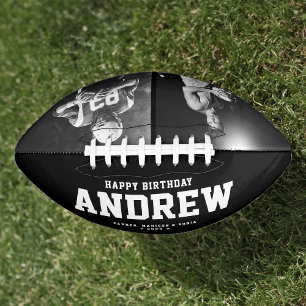 Cool Schwarz-Weiß-Moderne Geburtstagsgeschenk Foto Football