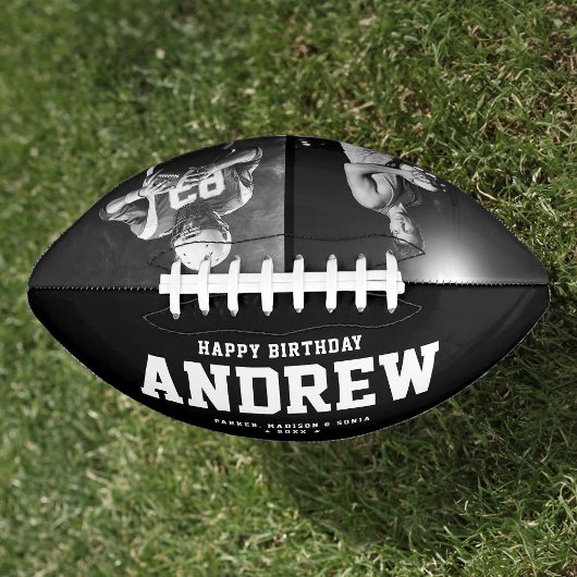 Cool Schwarz-Weiß-Moderne Geburtstagsgeschenk Foto Football