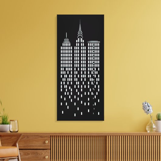 Cool Schwarz & Weiß New York City Skycraper Leinwanddruck (Insitu (Wohnzimmer))