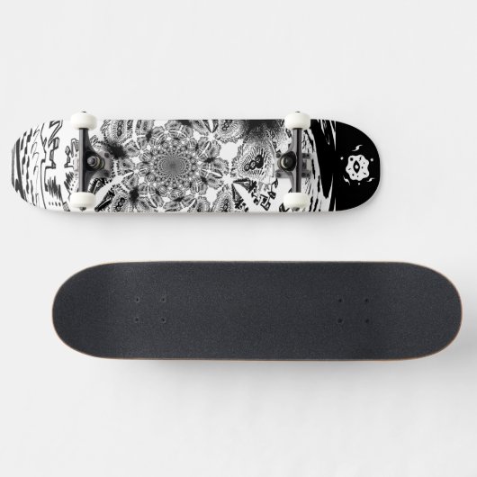 Cool Schwarz-weiß Skateboard (Horizontal)
