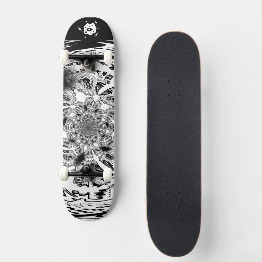 Cool Schwarz-weiß Skateboard (Vorderseite)