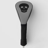 Cool Schwarzer Schädelgrau Golf Headcover (Vorderseite)