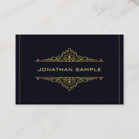 Cool Schwarzes Gold Modernes, elegantes Schlichtes Visitenkarte (Vorderseite)