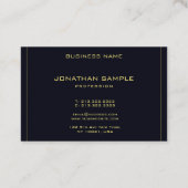 Cool Schwarzes Gold Modernes, elegantes Schlichtes Visitenkarte (Rückseite)