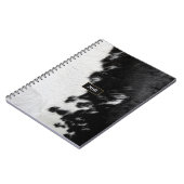 Cool Schwarzweiß-Monogramm-Cowhid Notizblock (Linke Seite)