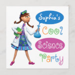 Cool Science Birthday Party für Mädchen Einladung<br><div class="desc">Cool Science Party Girl-Charakter aus Polymer-Ton,  gebacken im Ofen,  mit Acryl lackiert. fotografiert und digital verbessert. Folgen Sie meinem Amy Vangsgard Party Blog    athttp://amyvangsgardpartyblog.blogspot.com</div>