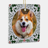 Cool Scotland Sutherland Tartan Pet Foto Xmas Keramikornament (Rechts)