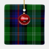 Cool Scotland Sutherland Tartan Pet Foto Xmas Keramikornament (Rückseite)