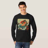 Cool Sea Dragon Illustration Ocean Waves Sunset Wo T-Shirt (Vorne ganz)