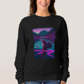 Cool Sea Otter Synthwave Wandering Otter 2 Sweatshirt (Vorderseite)