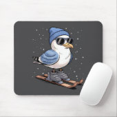 Cool Seagull On Skis - Nordic Winter Seagulls Aprè Mousepad (Mit Mouse)