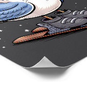 Cool Seagull On Skis - Nordic Winter Seagulls Aprè Poster (Ecke)