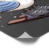 Cool Seagull On Skis - Nordic Winter Seagulls Aprè Poster (Ecke)