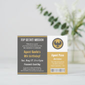 Cool Secret Agent Geburtstagspartei Einladung (Stehend Vorderseite)