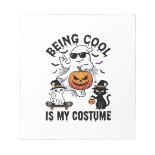 Cool Sein Ist Kostüm Halloween Geist Kürbis Katze_ Notizblock