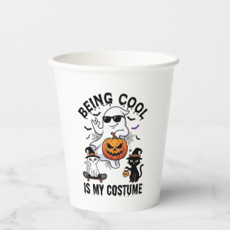 Cool Sein Ist Kostüm Halloween Geist Kürbis Katze_ Pappbecher