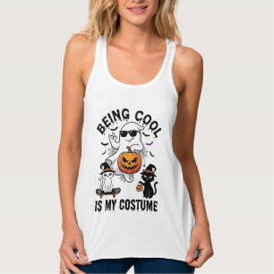 Cool Sein Ist Kostüm Halloween Geist Kürbis Katze_ Tank Top