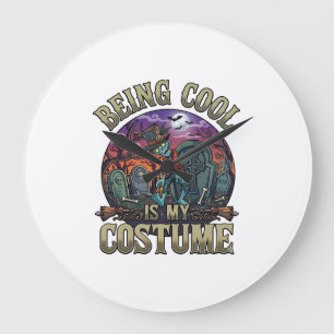 Cool Sein Ist Kostüm Halloween Zombie Friedhof_1 Große Wanduhr