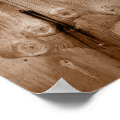 Cool Sepia Wood Grain Knot Texture Poster (Ecke)