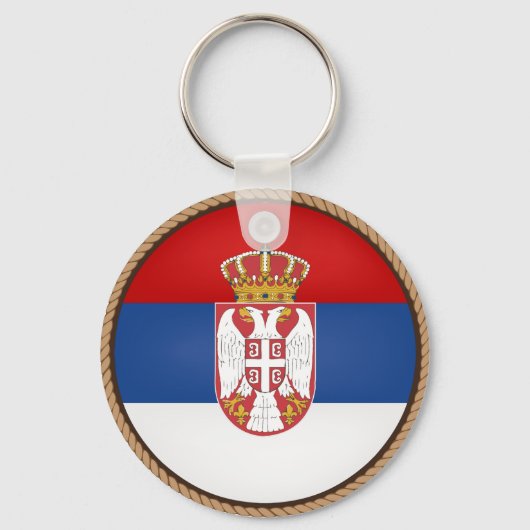 Cool Serbia Flag Seal Schlüsselanhänger (Vorderseite)