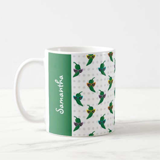 Cool Shades Green Chile Muster Kaffeetasse (Links)
