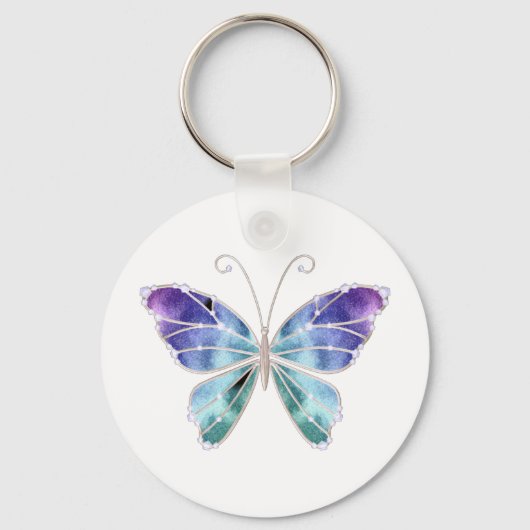 Cool Shades Rainbow Wings Butterfly Schlüsselanhänger (Vorderseite)