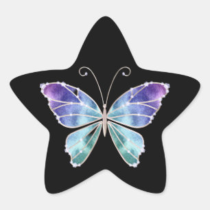 Cool Shades Rainbow Wings Butterfly Stern-Aufkleber