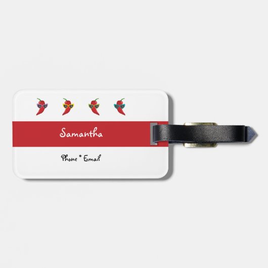 Cool Shades Red Chile Pattern Gepäckanhänger (Rückseite horizontal)