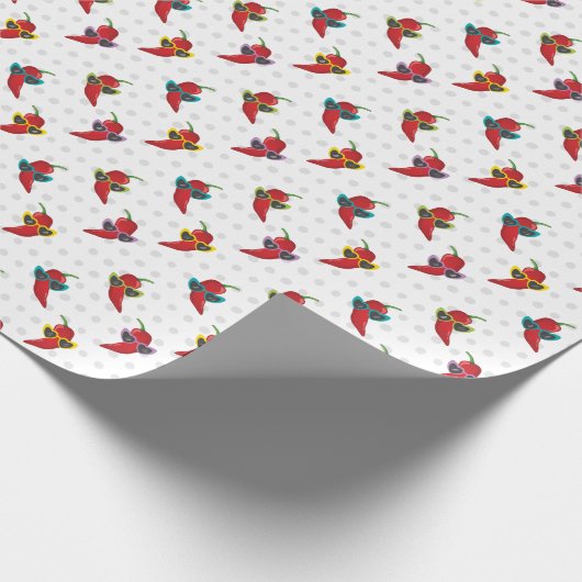 Cool Shades Red Chile Pattern Geschenkpapier (Ecke)