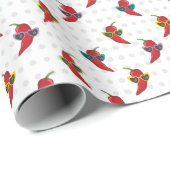 Cool Shades Red Chile Pattern Geschenkpapier (Rolleneckpunkt)