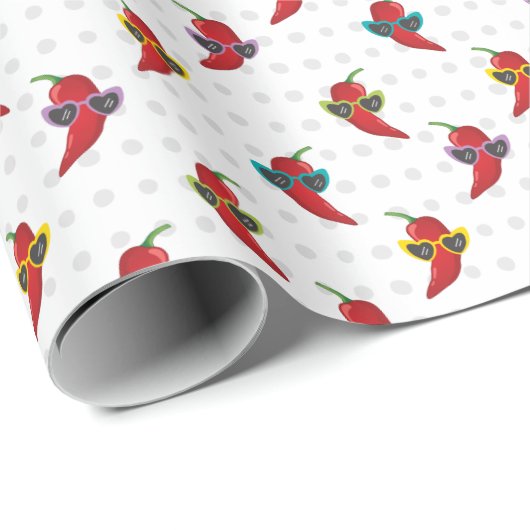 Cool Shades Red Chile Pattern Geschenkpapier (Rolleneckpunkt)