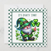 Cool shamrock tiled pattern leprechaun einladung (Vorderseite)