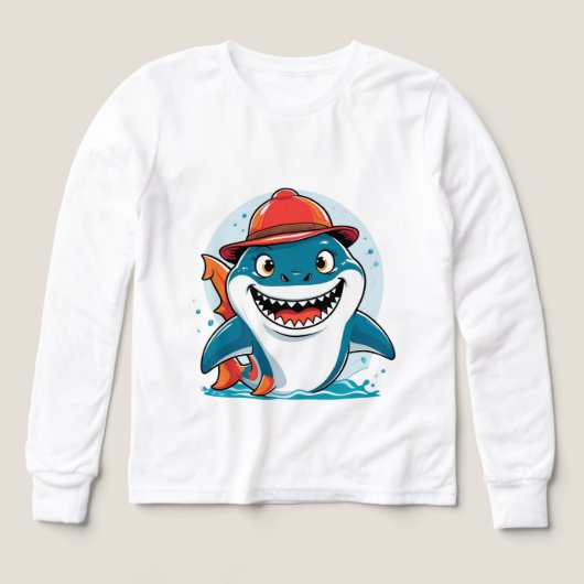 Cool Shark Adventure – Kids’ Long Sleeve Tee (Design Vorderseite)