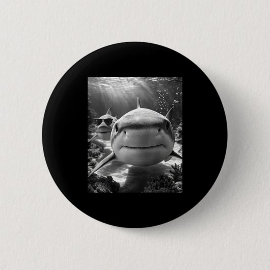 Cool Shark Animal Selfie  Button (Vorderseite)