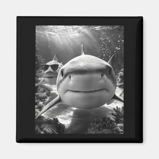 Cool Shark Animal Selfie  Magnet (Vorne)