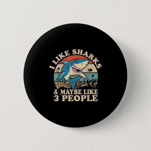 Cool Shark Art Men Great White Hammerhead Sh Button (Vorderseite)