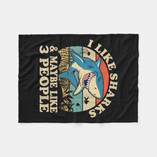 Cool Shark Art Men Great White Hammerhead Sh Fleecedecke (Vorderseite (Horizontal))