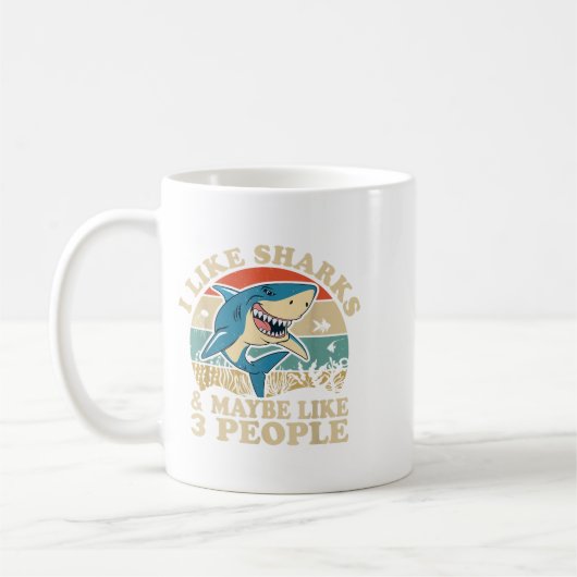 Cool Shark Art Men Women Great White Hammerhead Sh Kaffeetasse (Links)
