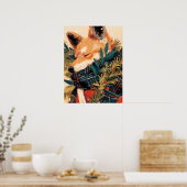 Cool Shiba Inu in Christmas Winter Poster (Küche)