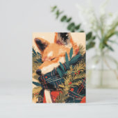 Cool Shiba Inu in Christmas Winter Postkarte (Stehend Vorderseite)