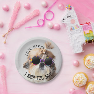 Cool Shih Tzu Sie Spaß niedliche Sonnenbrille Part Pappteller