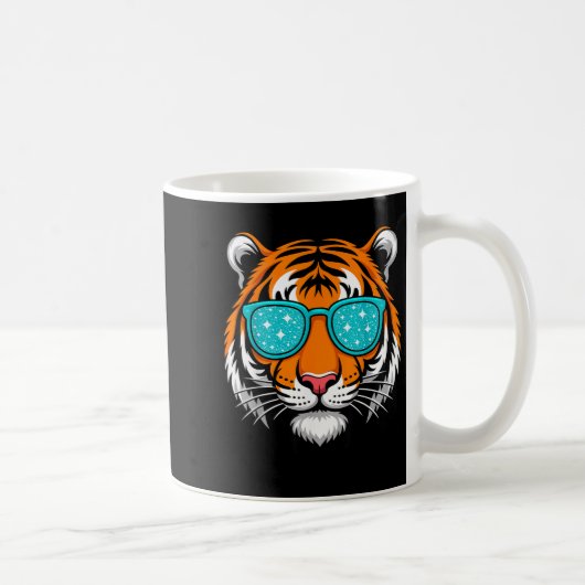 Cool Shirts For Boys Kids, Funny Tiger Sungles  Kaffeetasse (Rechts)