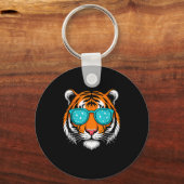 Cool Shirts For Boys Kids, Funny Tiger Sungles Schlüsselanhänger (Vorderseite)