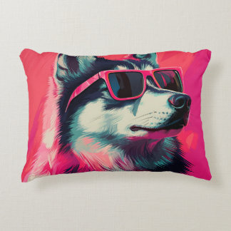 Cool Siberian Husky dog with sunglasses Dekokissen