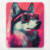 Cool Siberian Husky dog with sunglasses Mousepad (Vorne)