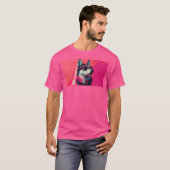 Cool Siberian Husky dog with sunglasses T-Shirt (Vorne ganz)